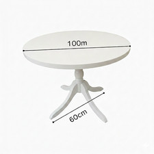 White Round Wooden Dining