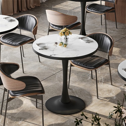 Marble round pedestal dining - marble,