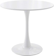 WHITE ROUND PEDESTAL DINING