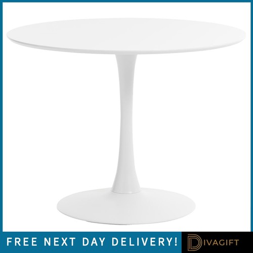White round pedestal dining - white,