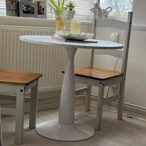 Round industrial dining table - round,