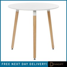 WHITE ROUND PEDESTAL DINING